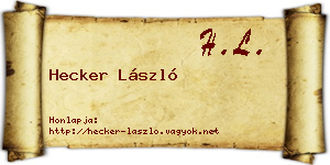 Hecker László névjegykártya